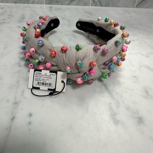 Lele sadoughi millefiori beaded knotted headband in grey